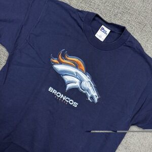 Vintage Denver Broncos Pro‎ Player T-Shirt Mens Large Blue NFL USA 90's